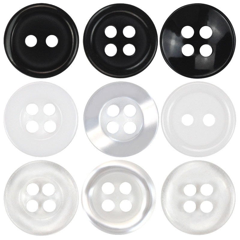 衬衣纽扣树脂透明衬衫扣子儿童毛衣装饰白色纽扣