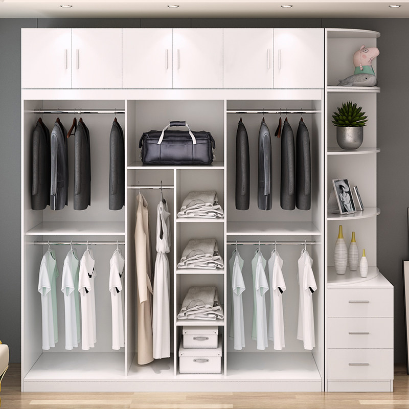 衣柜推拉门现代简约经济型实木板式卧室组装柜子省空间衣柜