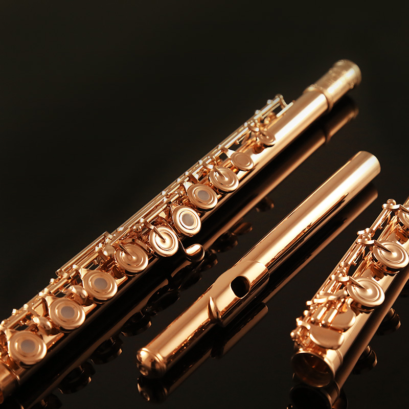 长笛演奏德国roffee17孔纯银专业乐器乐团限量长笛