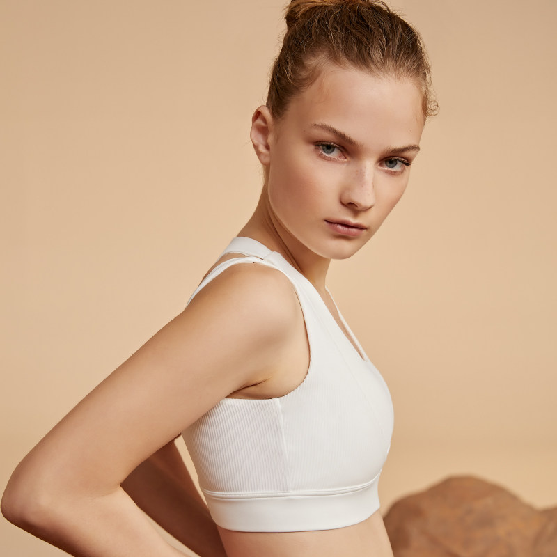 对焦duijiao运动内衣白色美背高强度防震跑步健身文胸女聚拢吸汗