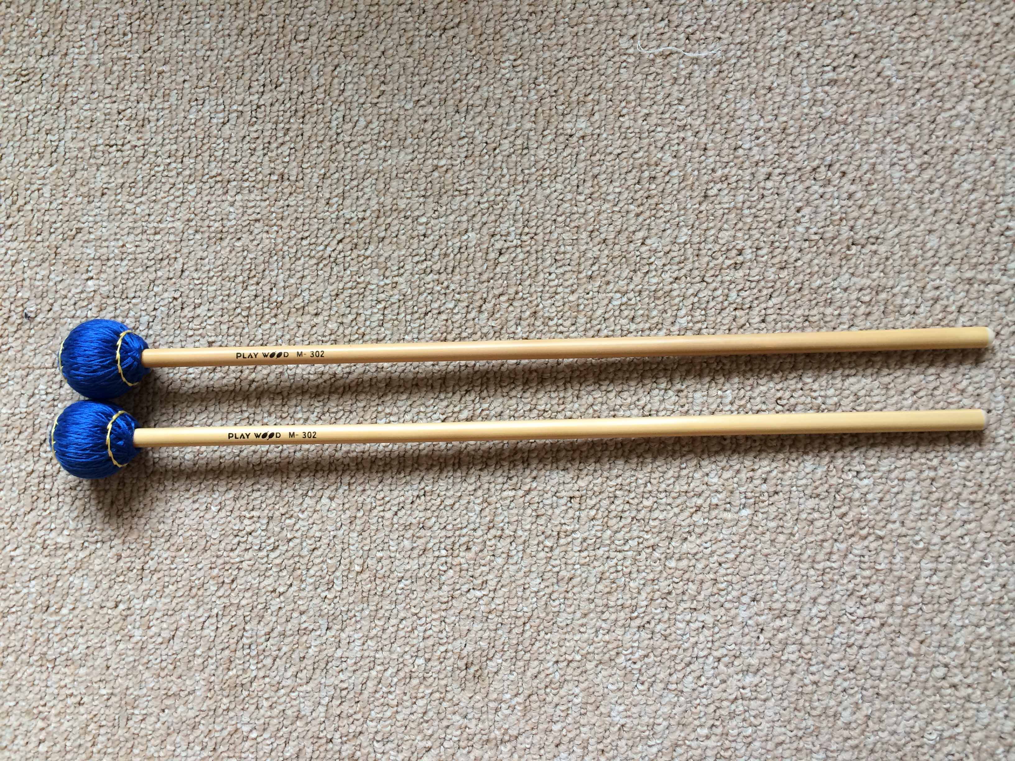 马林巴槌日本playwood琴槌颤音琴槌m-301 302 303 304藤杆鼓槌棒