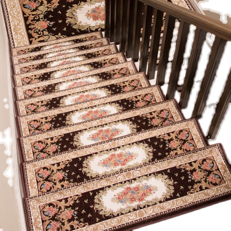 楼梯踏步垫免胶自粘可手定制满铺家用实木欧式家用脚垫