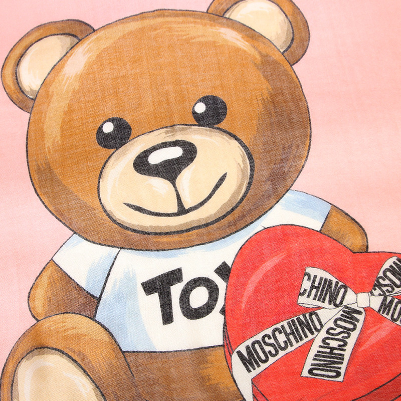 moschino莫斯奇诺新款女士泰迪熊印花围巾披肩围巾