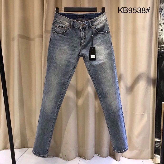 2021春夏新款飞鹰五金图案牛仔裤潮牌男士简约破洞弹力修身直筒裤