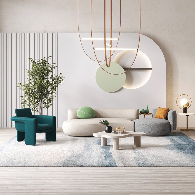 北欧创意客厅模块圆形科技布艺沙发组合套装现代布艺沙发