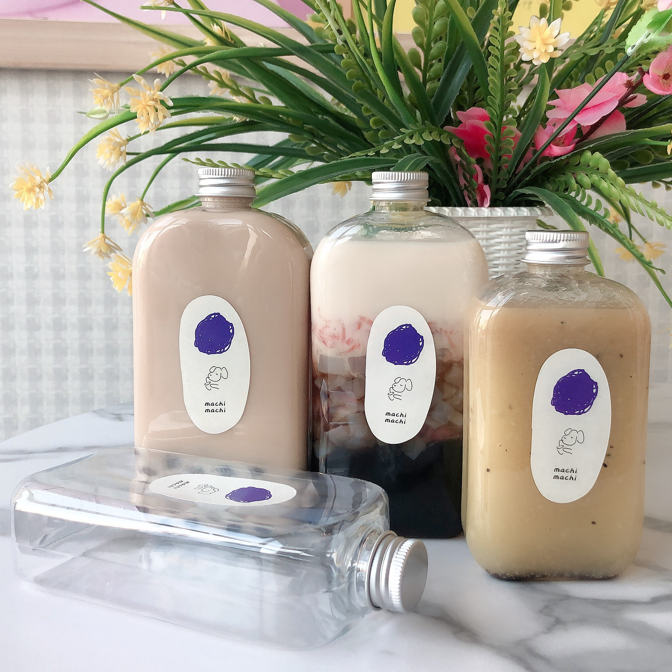 奶茶麦吉一次性网红塑料瓶方饮料饮料周杰伦machi同款塑杯