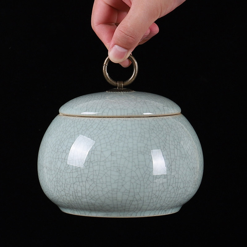 哥窑茶叶罐陶瓷家用茶叶铁观音普洱青瓷存储储罐茶叶罐