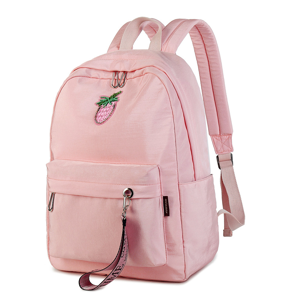 poy纯色书包女简约百搭日韩版ins2019新款时尚背包女双肩包大学生