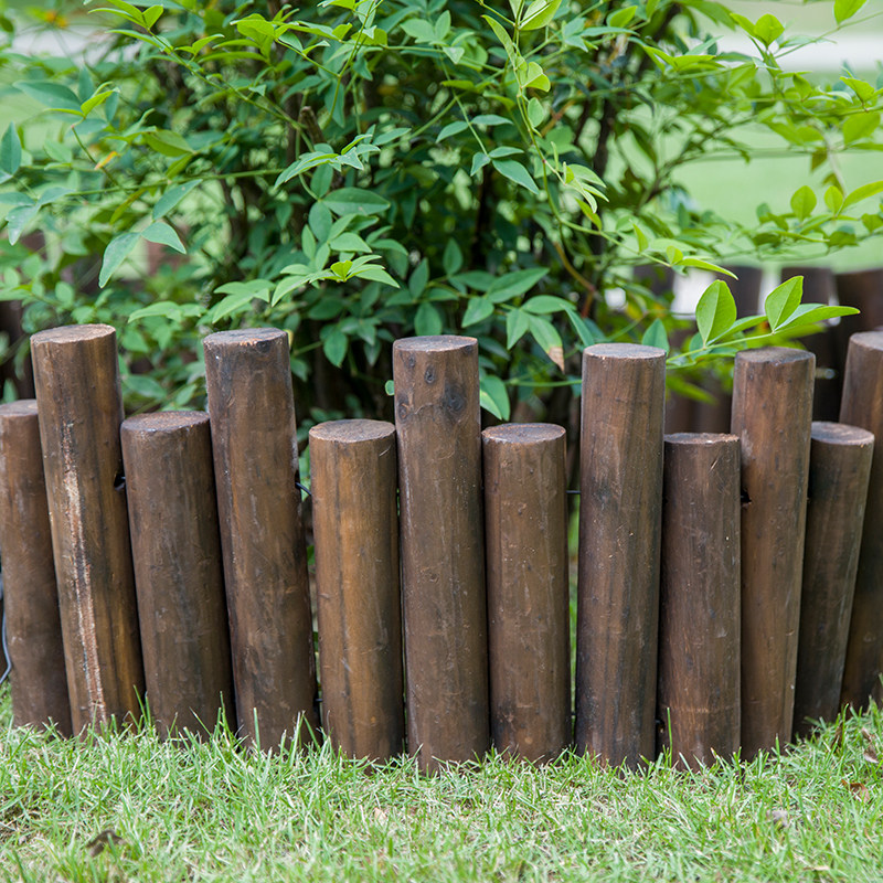 花坛木栅栅栏碳化篱笆装饰庭院围栏防腐木桩大型篱笆