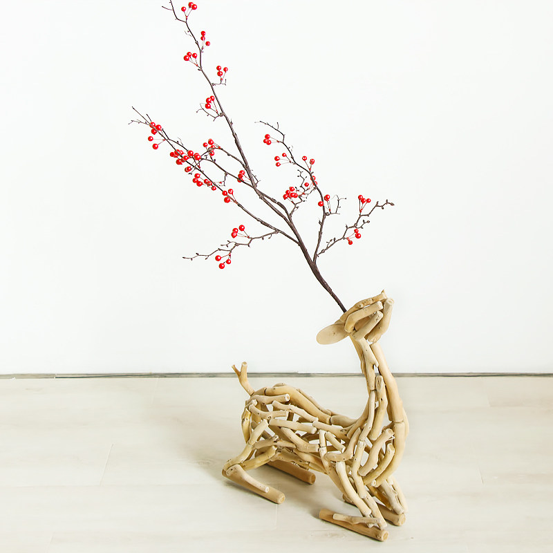 民宿手工实木木质摆件家居落地商场软装设计摆件