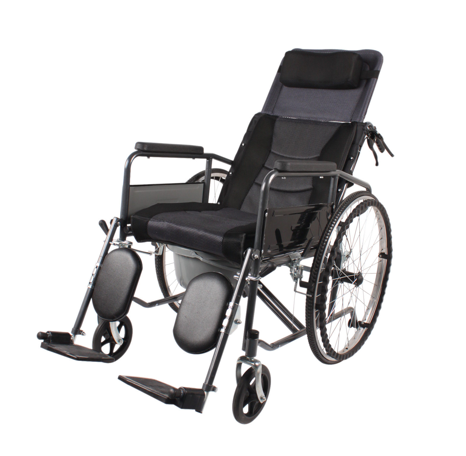 恒倍舒轮椅老人折叠轻便捷带坐便器全躺多功能老年残疾人手推车df