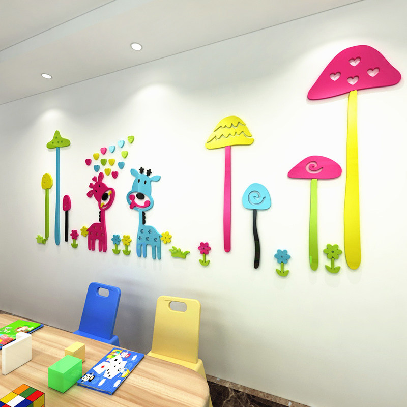 幼儿园小班教室墙面主题布置卡通儿童卧室装饰墙贴