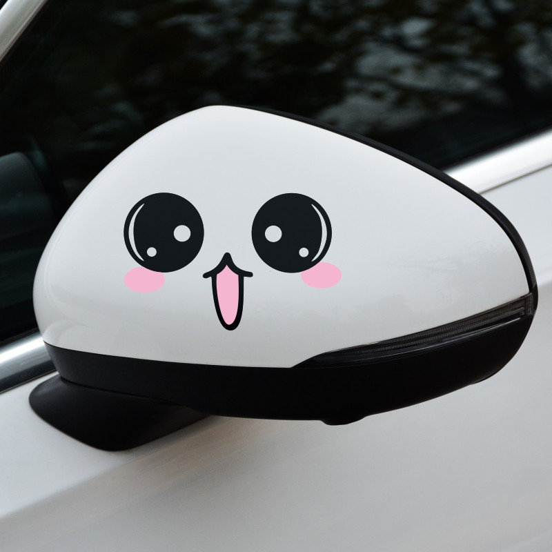 贴纸车贴后视镜可爱装饰反光镜卡通个性汽车装饰贴