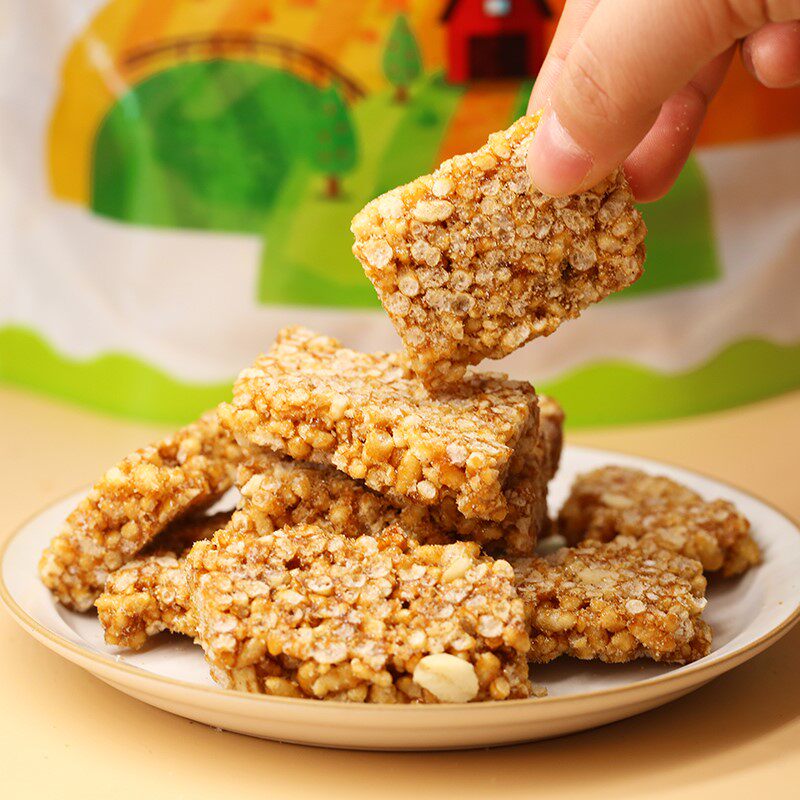 传统农家手工花生炒米糖米米花糖安徽特产米糖传统糕点