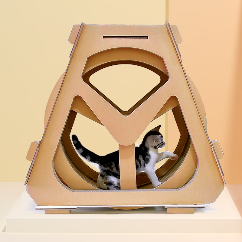 得酷猫跑轮瓦楞纸猫抓运动猫咪跑步机宠物家具磨爪猫抓板