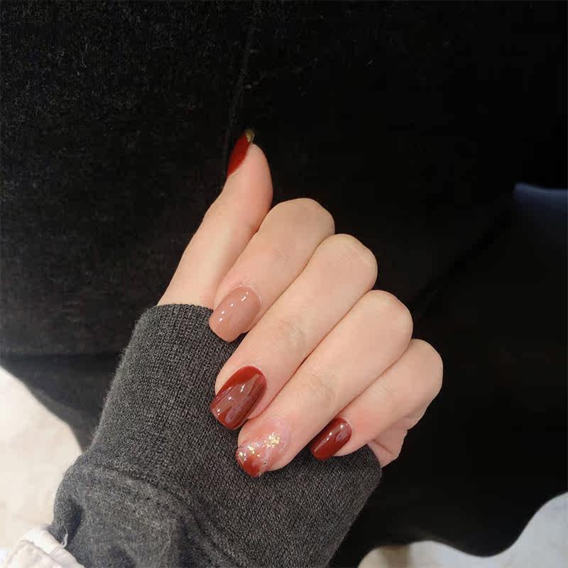 铁锈红棕红色网红款甲油胶美甲专用健康姨妈指甲彩妆