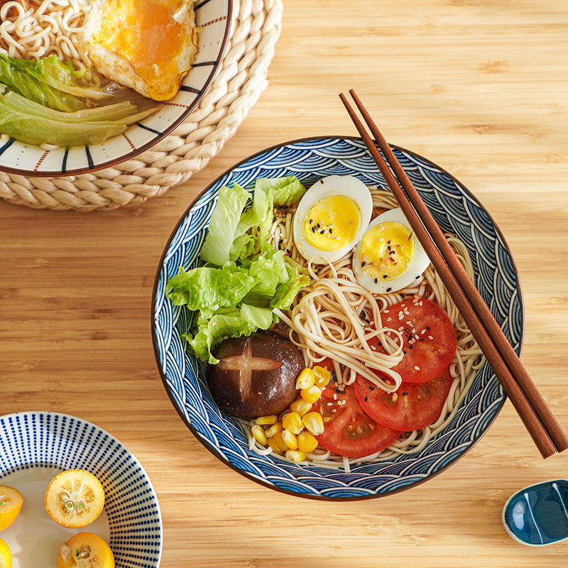 拉面碗 面条碗复古家用8寸9寸 大号陶瓷吃面大汤碗套装 日式 肆月