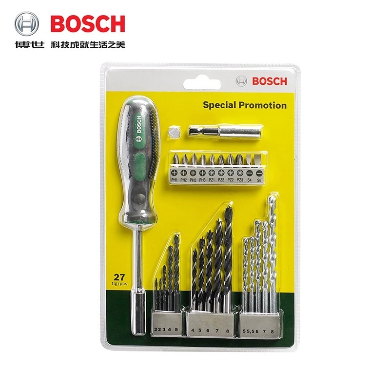 博世冲击钻钻头打墙电转转头6mm圆柄混凝土石工手枪钻头套装博士