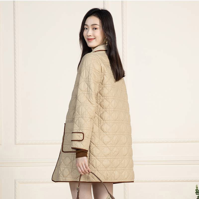 初慕恩珂莱蒂尔2022冬季新款中长款保暖轻薄羽绒服棉衣棉服女外套