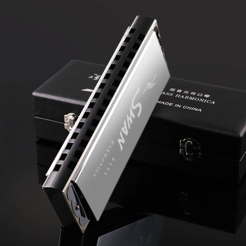 天鹅口琴低音贝司专业演奏合奏伴奏练习贝斯口琴