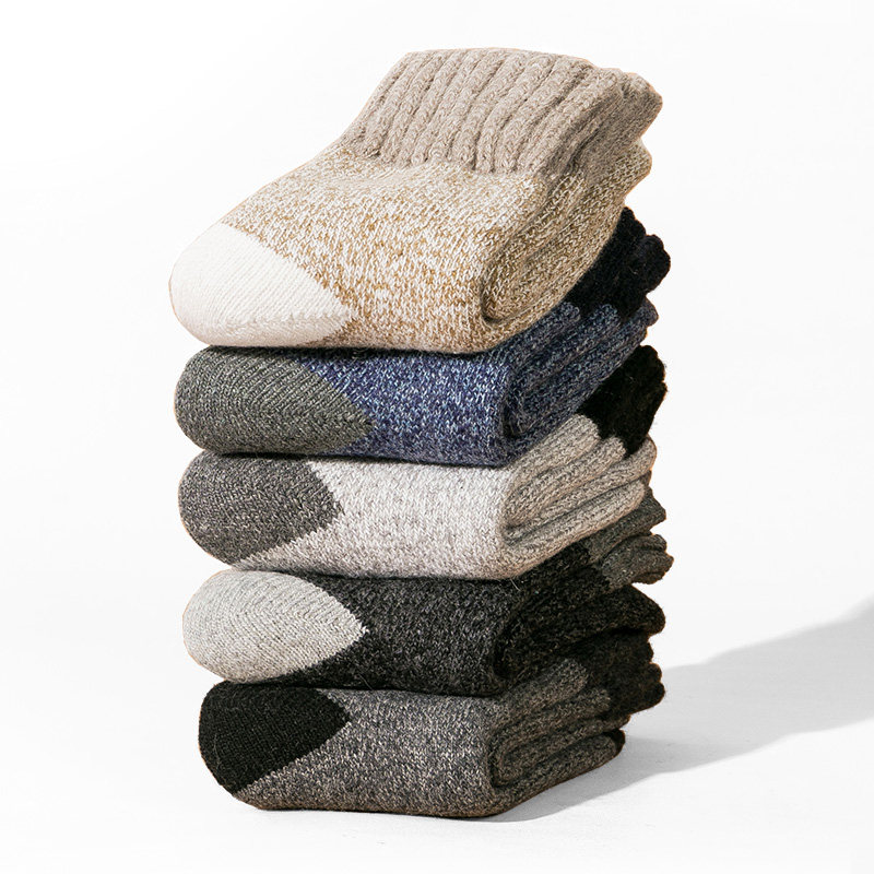 袜子男冬季加厚加绒特厚保暖长筒棉袜毛巾羊毛中筒袜