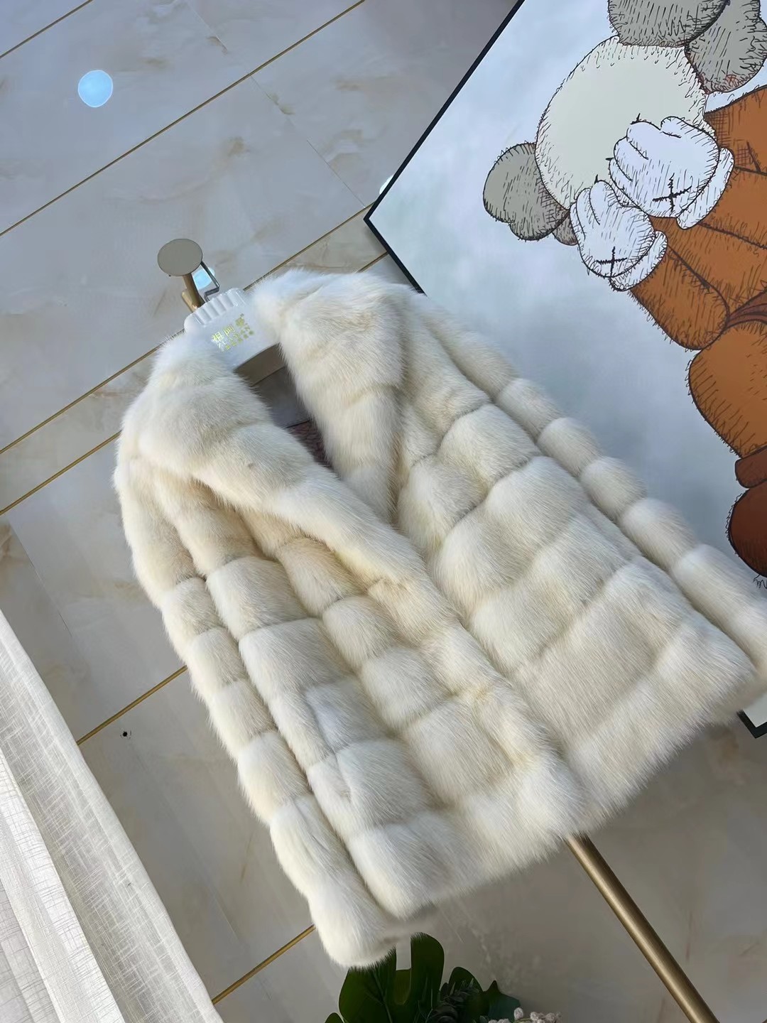 稀有进口俄罗斯紫貂白色皮草青果横排奢华高贵皮草