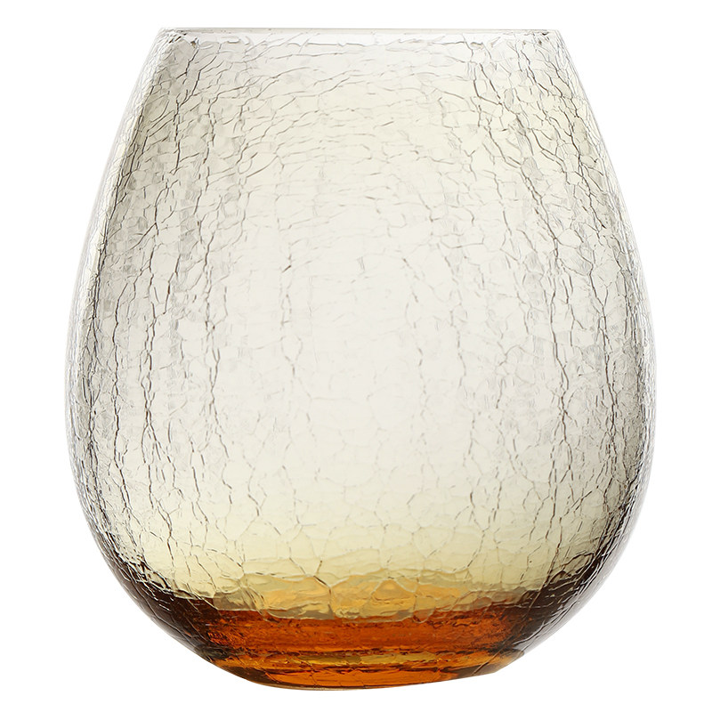 日本手工裂纹冷饮杯冷咖啡杯威士忌烈酒酒杯男士玻璃杯