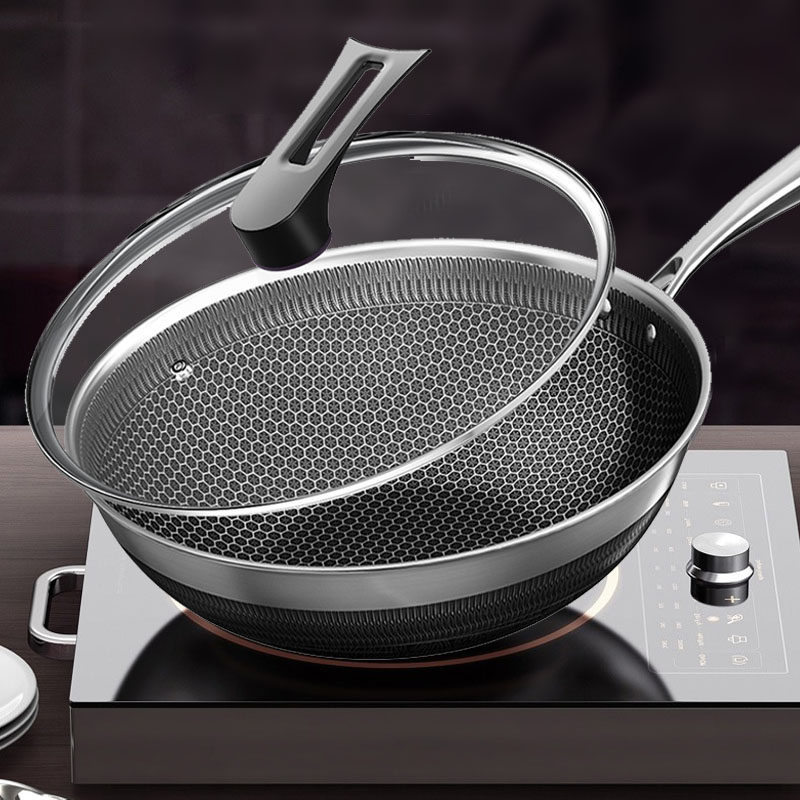 【康巴赫】316不锈钢不粘锅炒锅