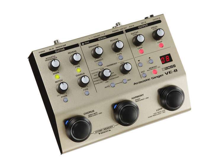 罗兰bossve8ve500带loop吉他弹唱和声数字人声效果器