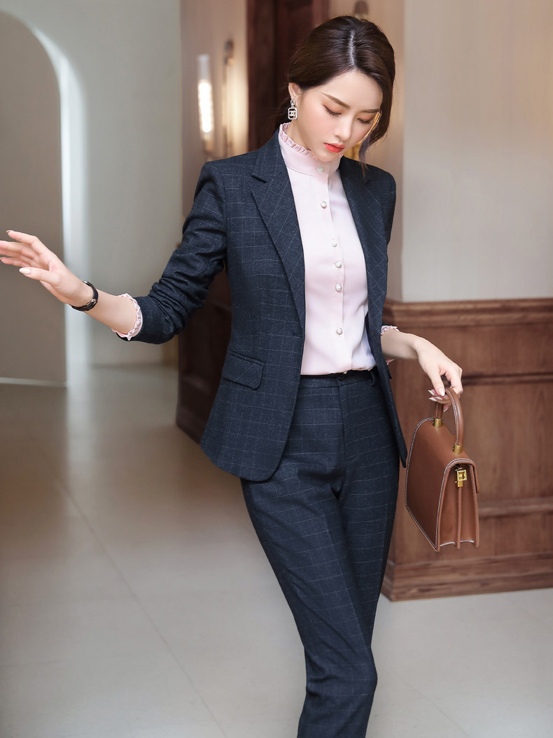 高端白领西装 套装 女韩版 气质正装 工作服职业装 女秋冬季 小西服工