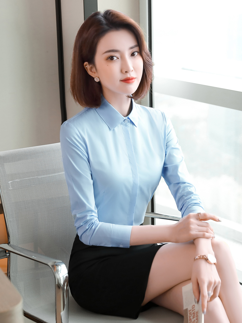 职业新款工作服上班面试大学生正装女气质春夏季白衬衫衬衫