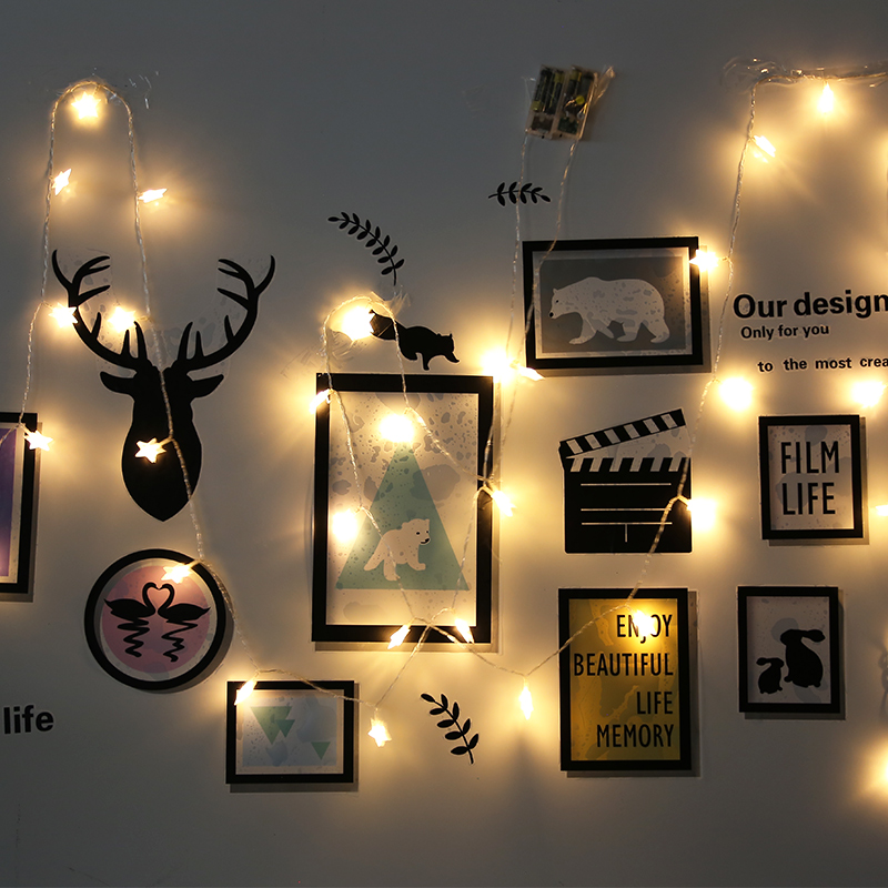 贴纸ins文字宿舍卧室网红房间墙壁串灯装饰品墙贴