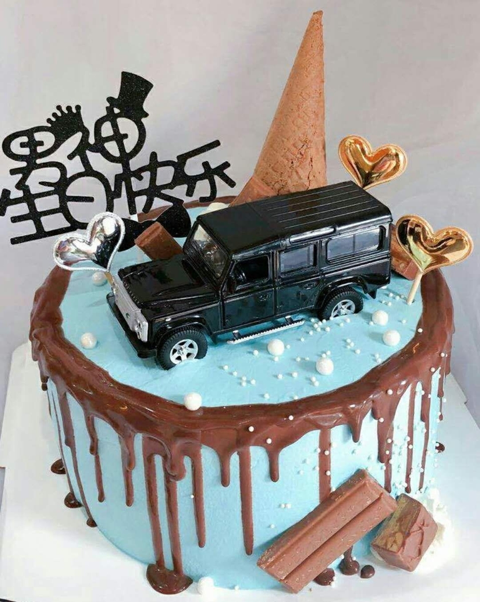 合金越野车 吉普车男神蛋糕摆件汽车生日蛋糕装饰插牌工艺品装扮