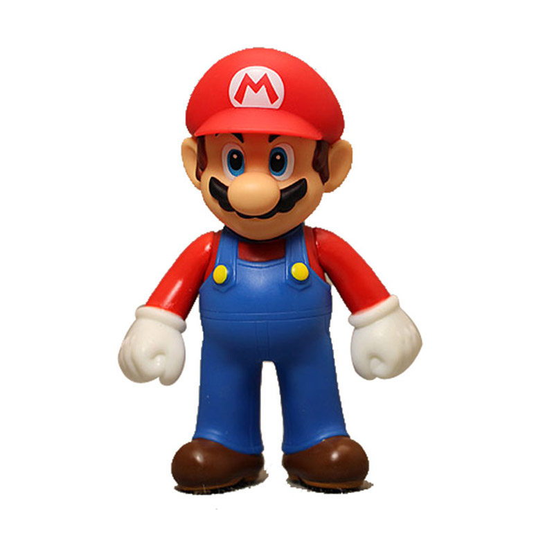 外贸正版散货 超级玛丽奥 红色马里奥 搪胶 公仔玩偶模型 摆件