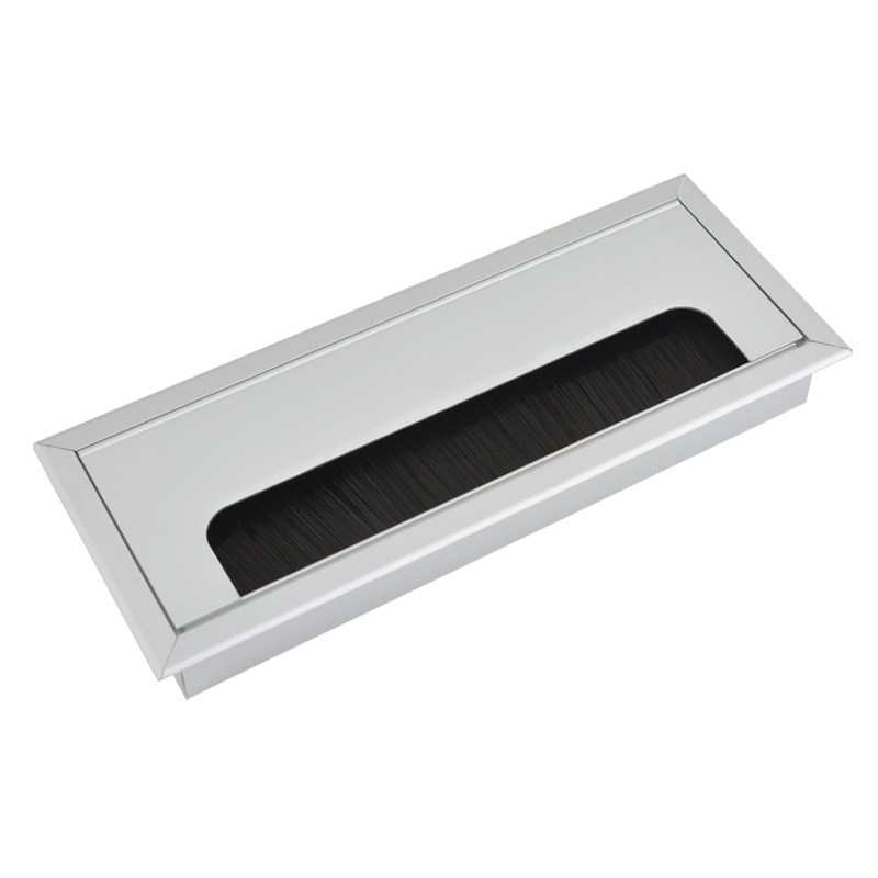 穿线电脑线盒装饰开孔过线翻盖铝合金桌面办公桌线孔盖