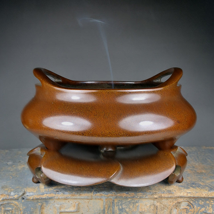 姑苏王明扁腹桥耳凤眼套炉香炉盘香篆香仿古香薰炉