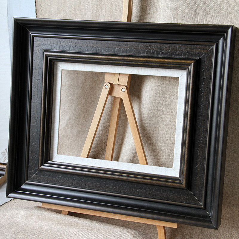 画框复古油画实木大画定做美式古典胡桃木色带相框