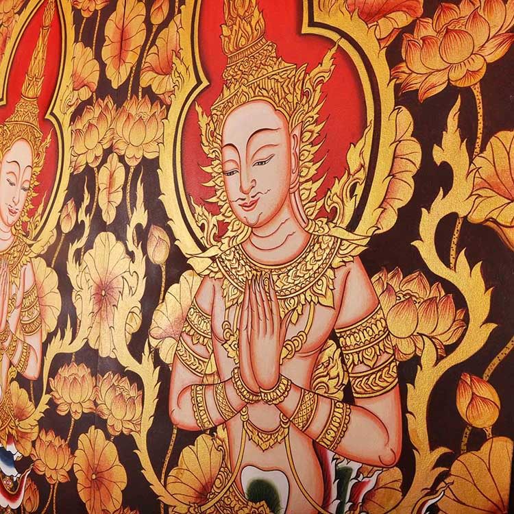 泰国特色手绘佛像装饰壁画东南亚家居装饰工艺品壁饰其他装饰画