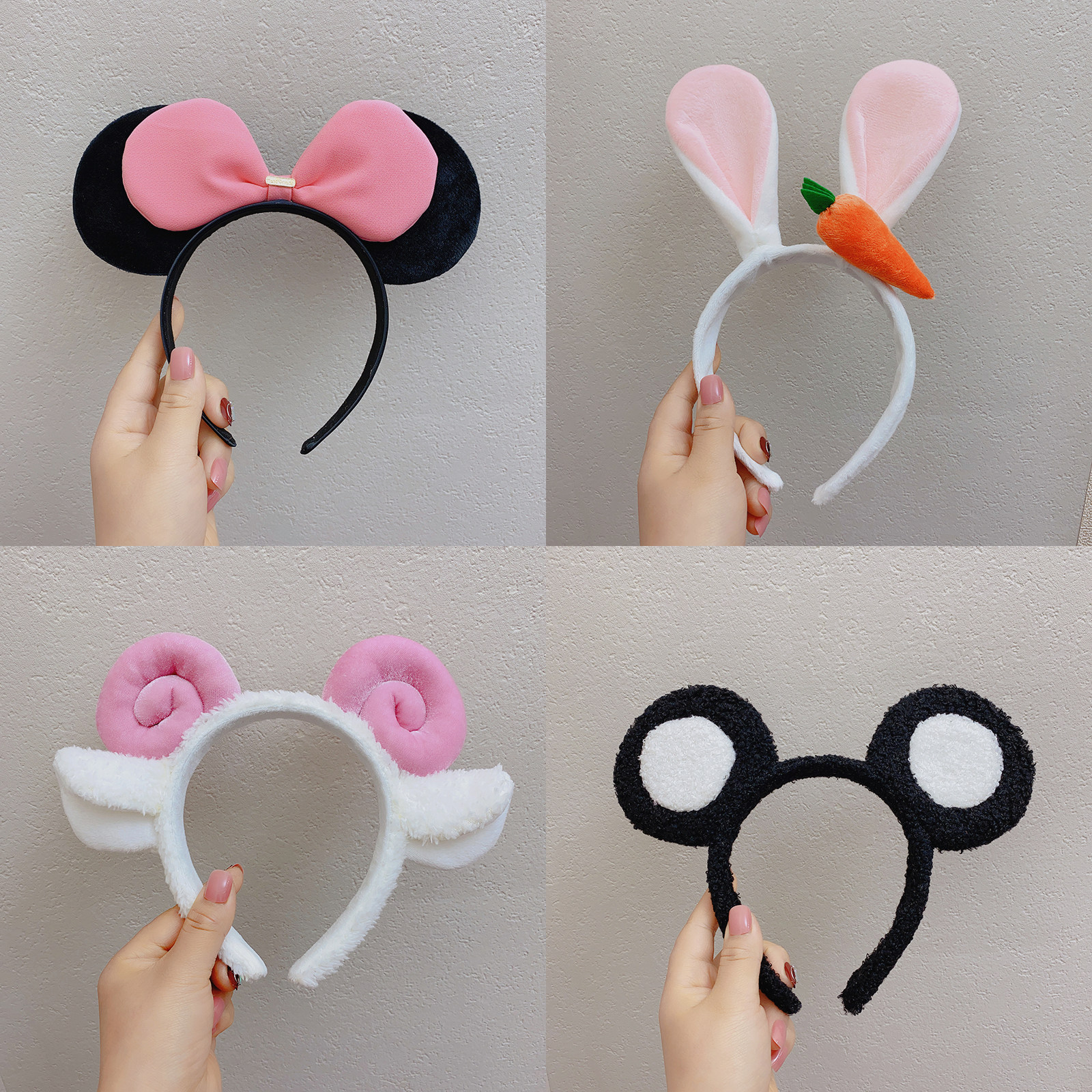 毛绒发箍韩国可爱动物头箍女卡通头饰超萌网红直播洗脸化妆发卡女