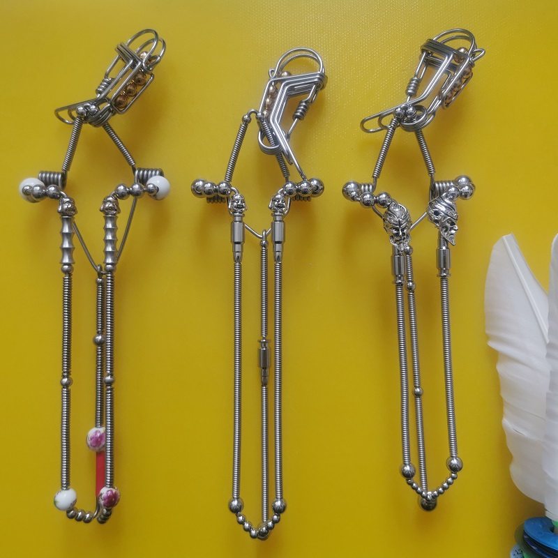 手工毽夹不锈钢铜丝毽托大白毽子保护架护毽挂毽子