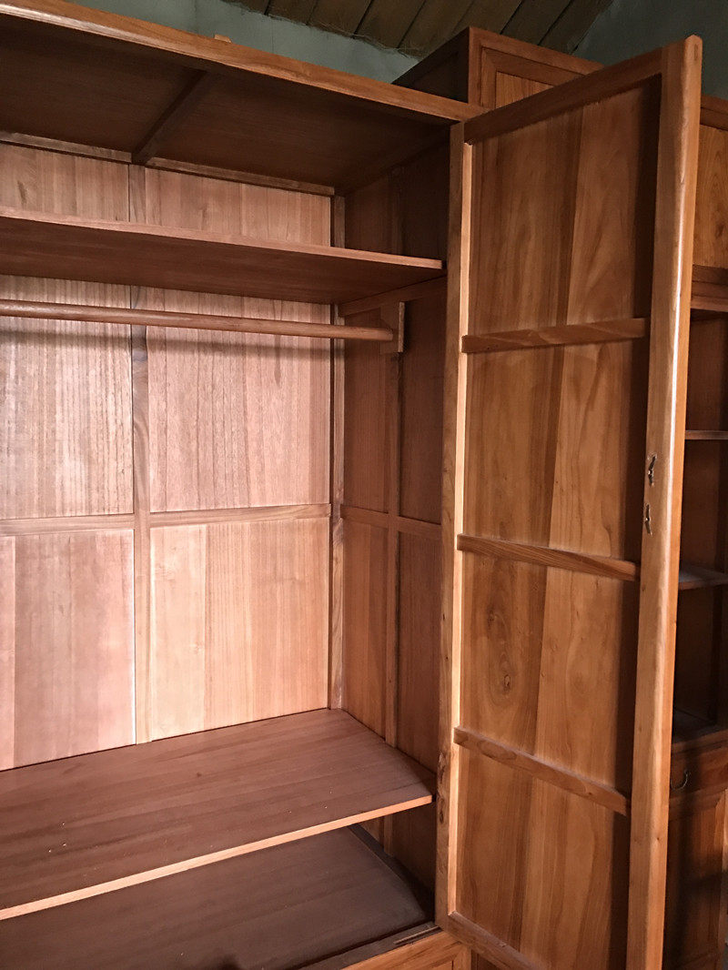 中式衣柜老榆木家具家用实木大衣橱简约新中式卧室四六门衣柜定制