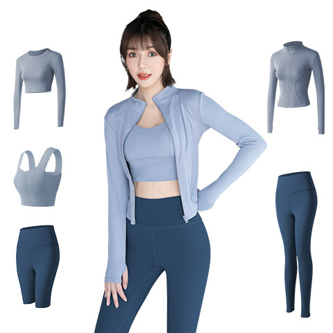 Yoga suit sports suit women's Gym thin morning running net red professional fashion high end running clothes spring and summer Yoga suit sports suit women's Gym thin morning running net red professional fashion high end running clothes spring and summer