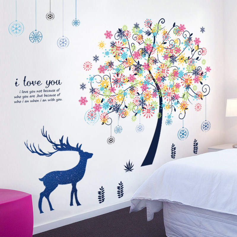 3d立体贴画墙面贴纸卧室床头海报纸背景墙壁纸软装墙贴