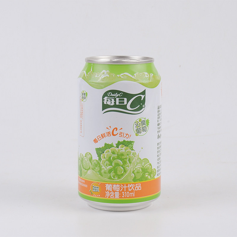 康师傅每日沁爽葡萄汁310ml24听罐整箱省市果味