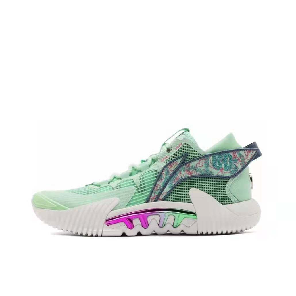 李宁新款lining42反伍2圣诞节草莓熊白蓝低帮比赛篮球鞋abfs003