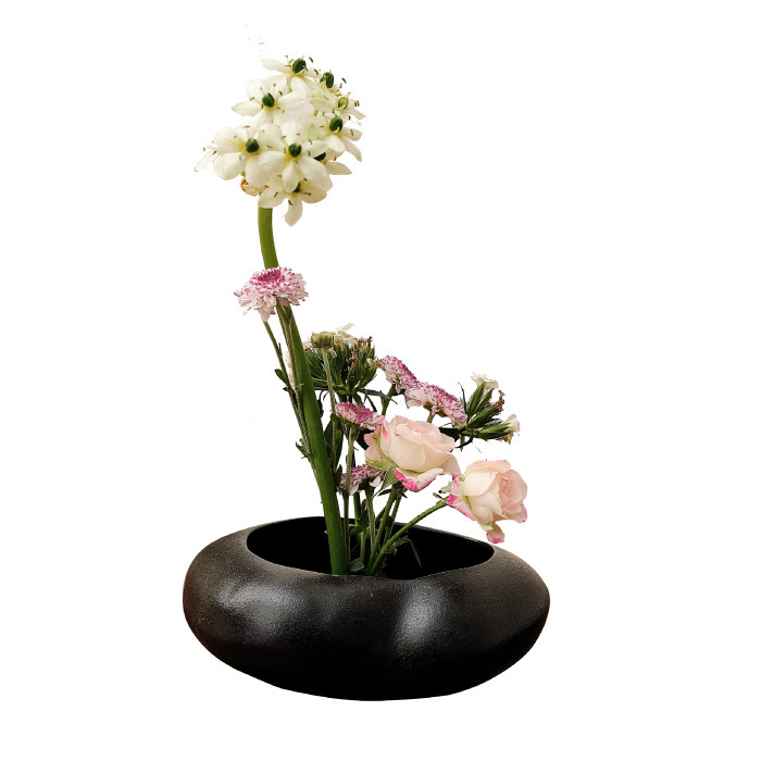 插花日式陶瓷花盆盆花剑山禅意复古中式器皿花盆