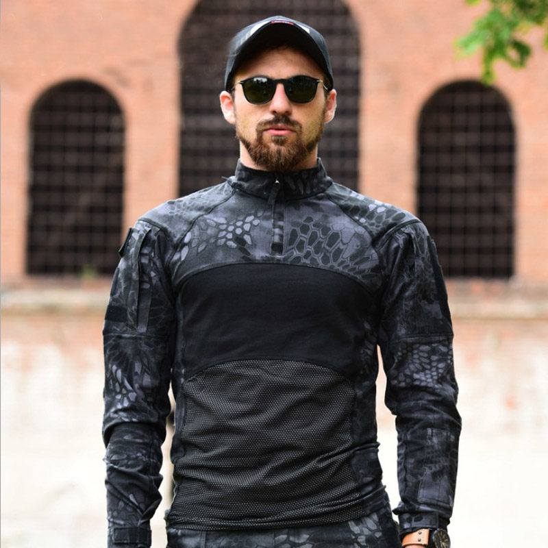 户外训练蟒纹迷彩服套装秋冬季cs特战种兵教官作训外套