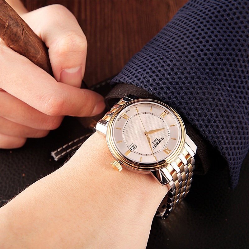 tissot天梭手表港湾系列系列机机械表官方正品机芯瑞士腕表