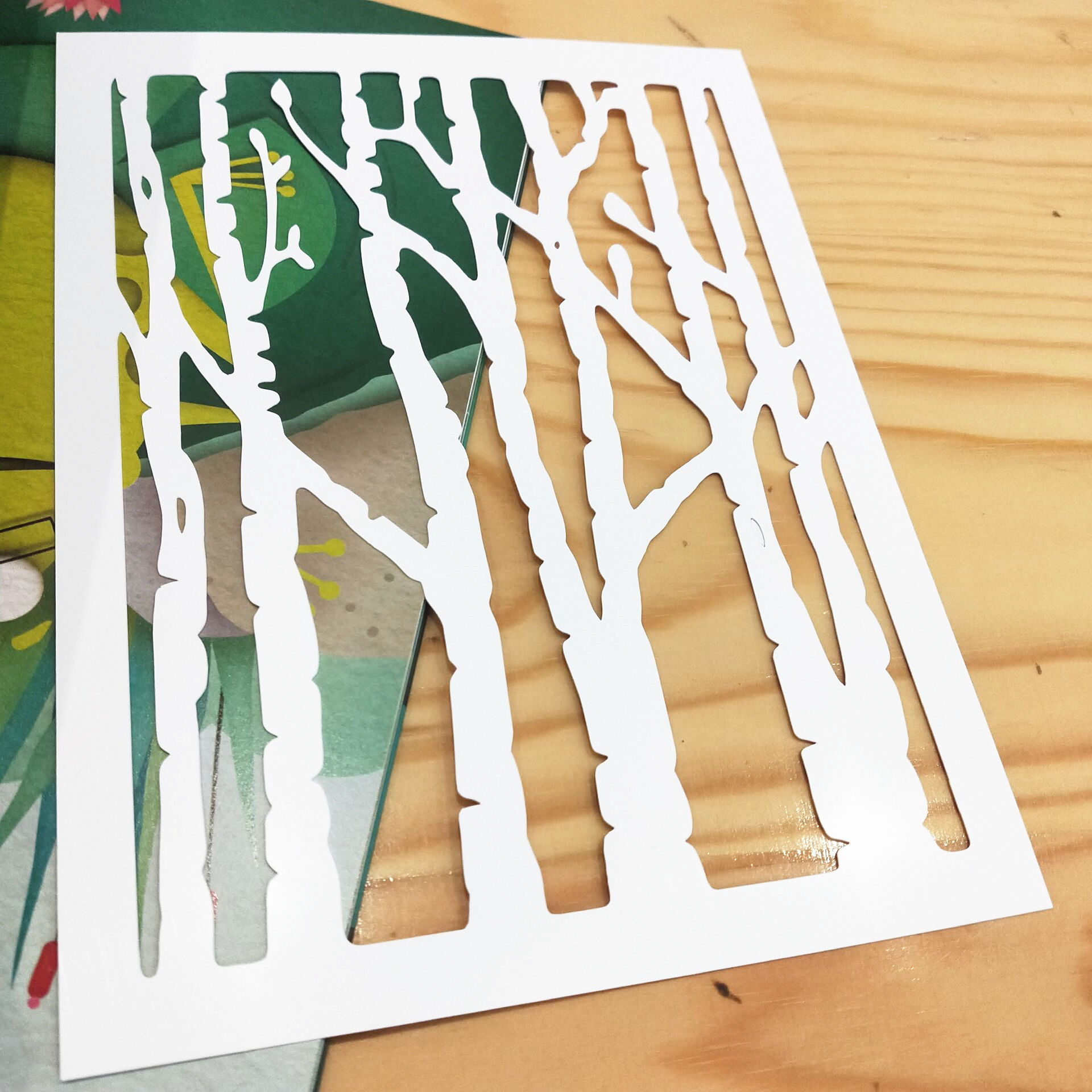 遮蔽工具镂空树林高树林制作工模板制作剪贴卡片创意礼盒