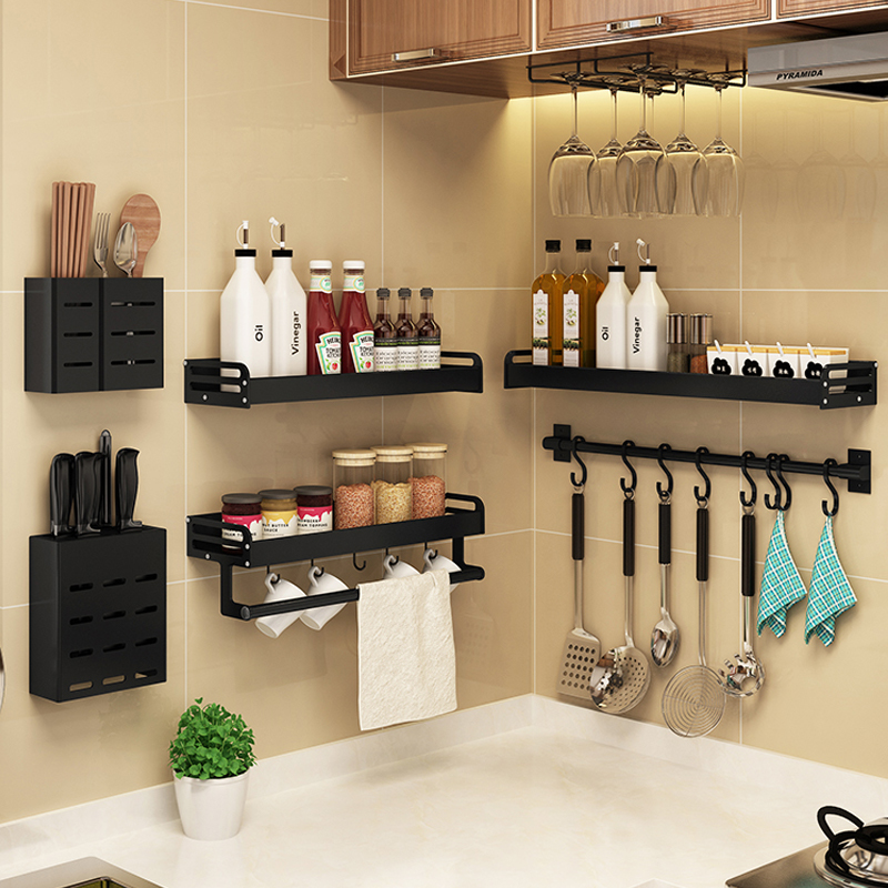 厨房挂钩炒菜铲子置物架免钉壁挂式挂墙厨架除非挂杆收纳抖音同款